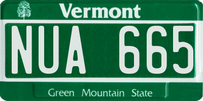 VT license plate NUA665
