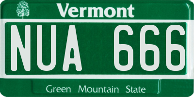 VT license plate NUA666