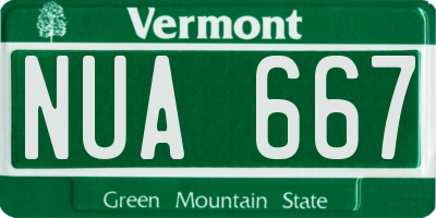 VT license plate NUA667
