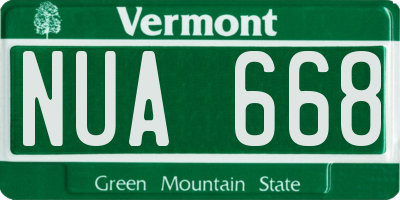 VT license plate NUA668