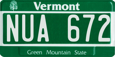 VT license plate NUA672