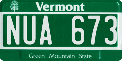 VT license plate NUA673