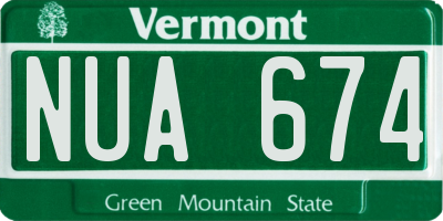 VT license plate NUA674