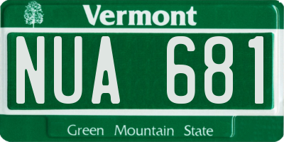VT license plate NUA681