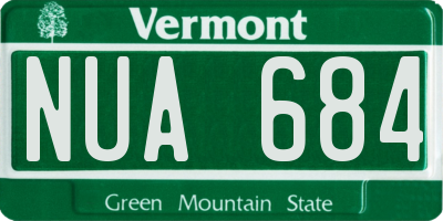 VT license plate NUA684