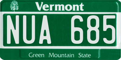 VT license plate NUA685