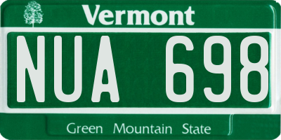 VT license plate NUA698