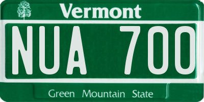 VT license plate NUA700