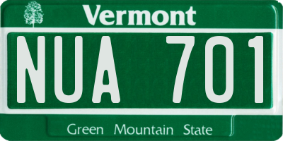 VT license plate NUA701