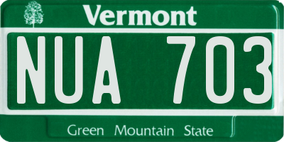 VT license plate NUA703