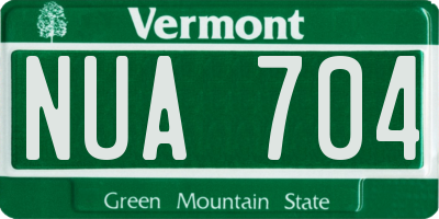VT license plate NUA704
