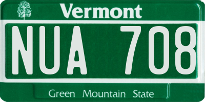 VT license plate NUA708