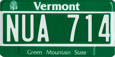 VT license plate NUA714