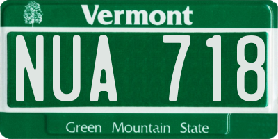 VT license plate NUA718