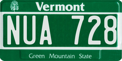 VT license plate NUA728