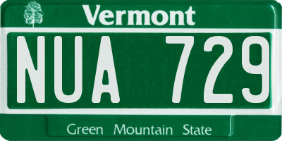 VT license plate NUA729