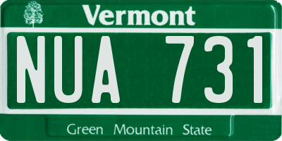 VT license plate NUA731