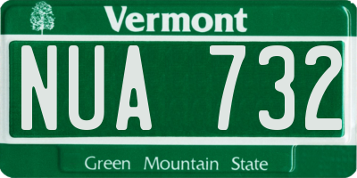 VT license plate NUA732