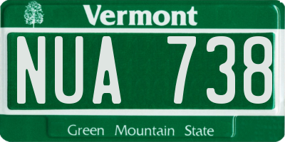 VT license plate NUA738