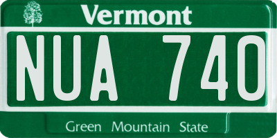 VT license plate NUA740