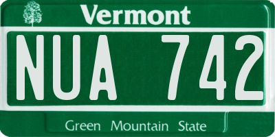 VT license plate NUA742