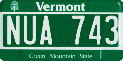 VT license plate NUA743