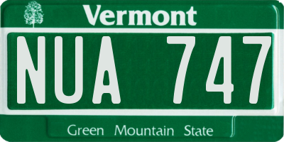 VT license plate NUA747