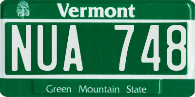 VT license plate NUA748