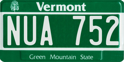 VT license plate NUA752