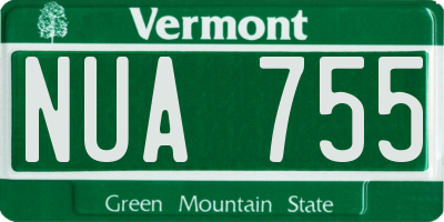 VT license plate NUA755