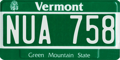VT license plate NUA758