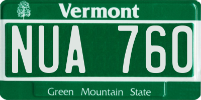 VT license plate NUA760