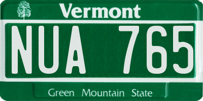 VT license plate NUA765
