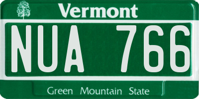 VT license plate NUA766