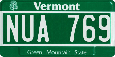 VT license plate NUA769