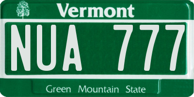 VT license plate NUA777