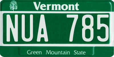 VT license plate NUA785