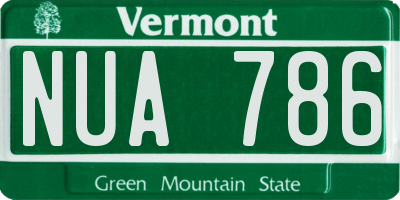VT license plate NUA786