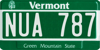 VT license plate NUA787