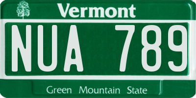 VT license plate NUA789