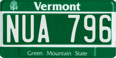 VT license plate NUA796