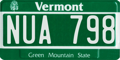 VT license plate NUA798