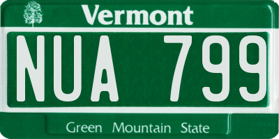 VT license plate NUA799
