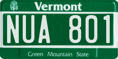 VT license plate NUA801