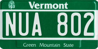 VT license plate NUA802