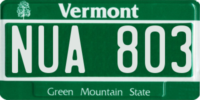 VT license plate NUA803