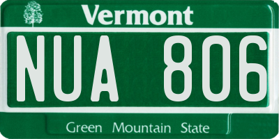 VT license plate NUA806