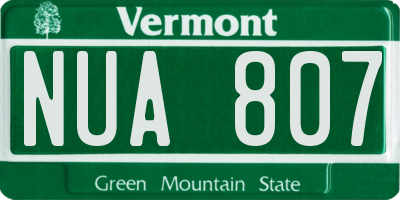 VT license plate NUA807
