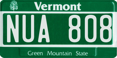 VT license plate NUA808