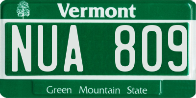 VT license plate NUA809
